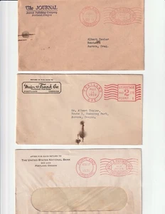 (3) 1930’s US DOSIERT KOMMERZIELLE GESCHÄFTSUMSCHLÄGE MIT ANZEIGE OREGON - Bild 1 von 2