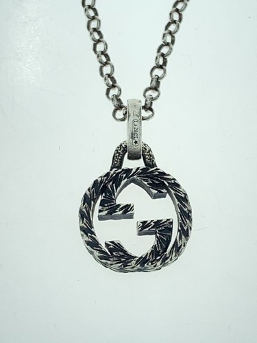 Collana uomo GUCCI SV925 motivo GG con top in argento usata