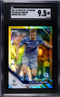 2021-22 Topps Ucl 1st Edition #73 Kevin De Bruyne Orange Foil SGC 9.5 - Image 1 of 2