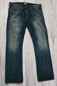 True Religion Herren blau Ricky Relaxed Fit Denim gerades Bein Jeans Größe 36 x 34 - Bild 1 von 13