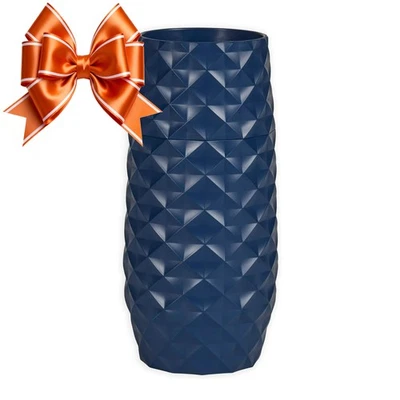 Jarrón más inteligente azul resistente a impactos con cuidado floral de 10 pulgadas de amaranto Foto 1 de 4