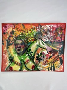 Original Art Abstract Graffiti Pride Queer Joy Trans Body Painting Weird Mikah - Picture 1 of 18