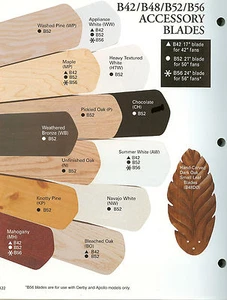 EMERSON CEILING FAN BLADE SET B52 B42 VARIOUS COLORS 52" 42"  - Picture 1 of 2