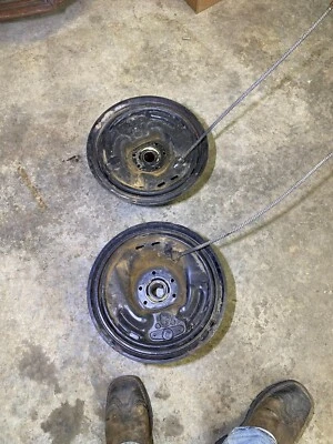 dodge power wagon rear brake drums backing plates 1942 1947 1946 1939 shoes 1948 - Image 1 of 4