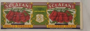 LABEL Can Sclafani Peeled Tomatoes Stamford Connecticut - Picture 1 of 1