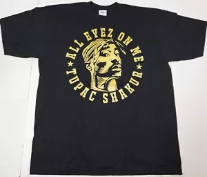 TUPAC SHAKUR T-Shirt 2Pac All Eyez On Me Gold Foiled Herren 2XL Tee Schwarz Neu - Bild 1 von 2