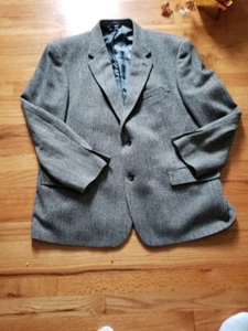 GRANT THOMAS Mens Brown TWEED Wool HERRINGBONE Blazer SPORT Coat 46R - Picture 1 of 16