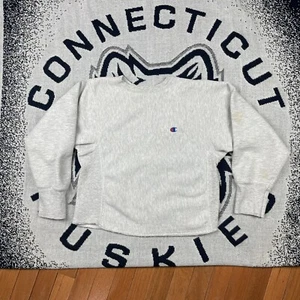 VTG 90s Champion Reverse Weave Heather Grey Crewneck Sweatshirt SMALL - READ - Picture 1 of 21