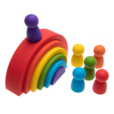 Baby Silicone Building Block BPA-Free Rainbow - Educational Montessori Toys 