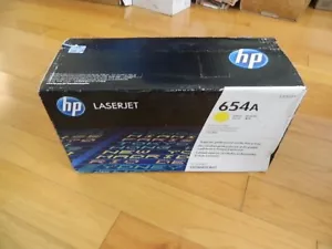 Genuine HP 654A YELLOW TONER CARTRIDGE CF332A LaserJet Enterprise M651 NEW SEALE - Picture 1 of 2