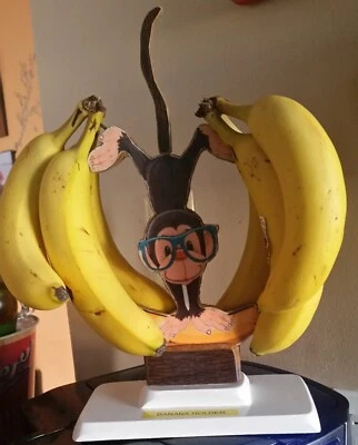 MONKY'S BANANA HOLDER BOTH SIDE HANDMADE CRAFTSMANSHIP Banana no include  - Image 1 of 4
