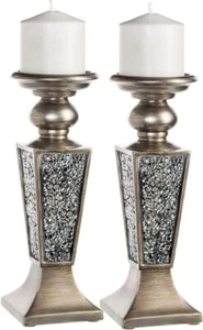 Candle Set Pillar Holder Holders Decorative Candles Candlestick Home Stand - Picture 1 of 7