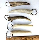 ONE Authentic Antler Wildlife Keychain Various Shades Approx 4" w Steel Key Ring