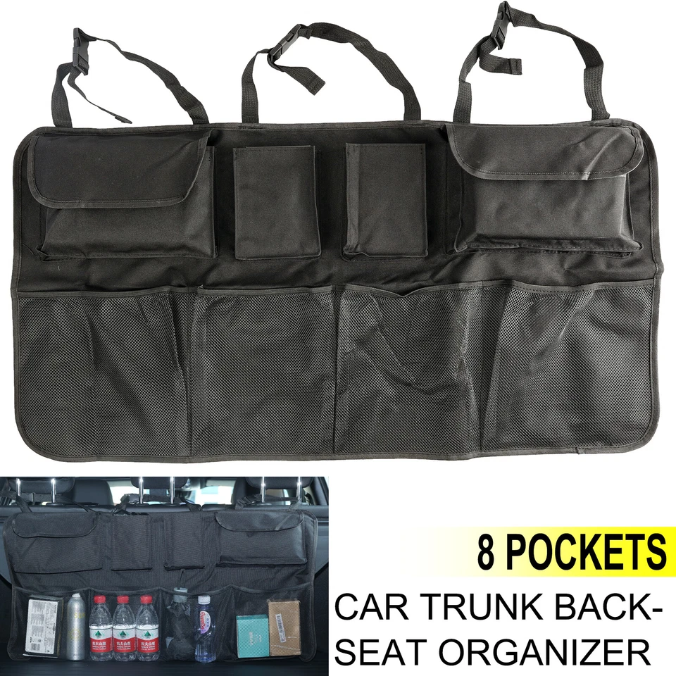 Organizer Seat Back Storage Bag Multi Pocket Holder Rear Trunk Hanger Car - Image 1 of 4