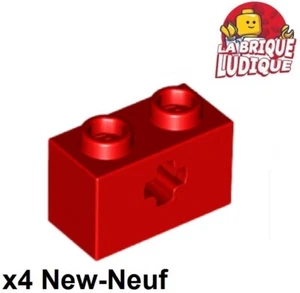 Lego Technic 4x Brique Brick 1x2 Axle hole trou rouge/red 32064 NEUF - Bild 1 von 1