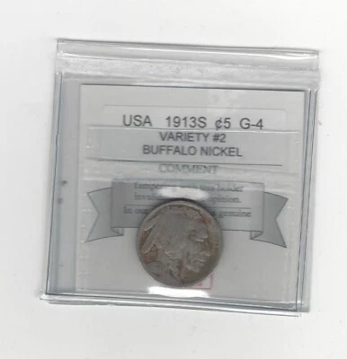 1913S  Variety #2   USA, Five Cent, Buffalo Nickel,  - Image 1 of 4