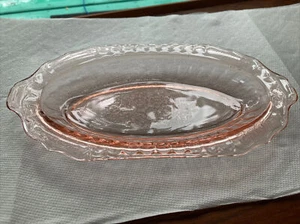 Pink Depression Glass Bowl 9.5” x 3” - Picture 1 of 7
