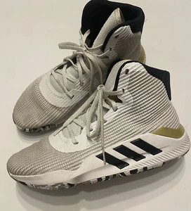 Mens Size 7 adidas Pro Bounce 2019 White Gold Metallic Basketball Sneakers - Picture 1 of 7