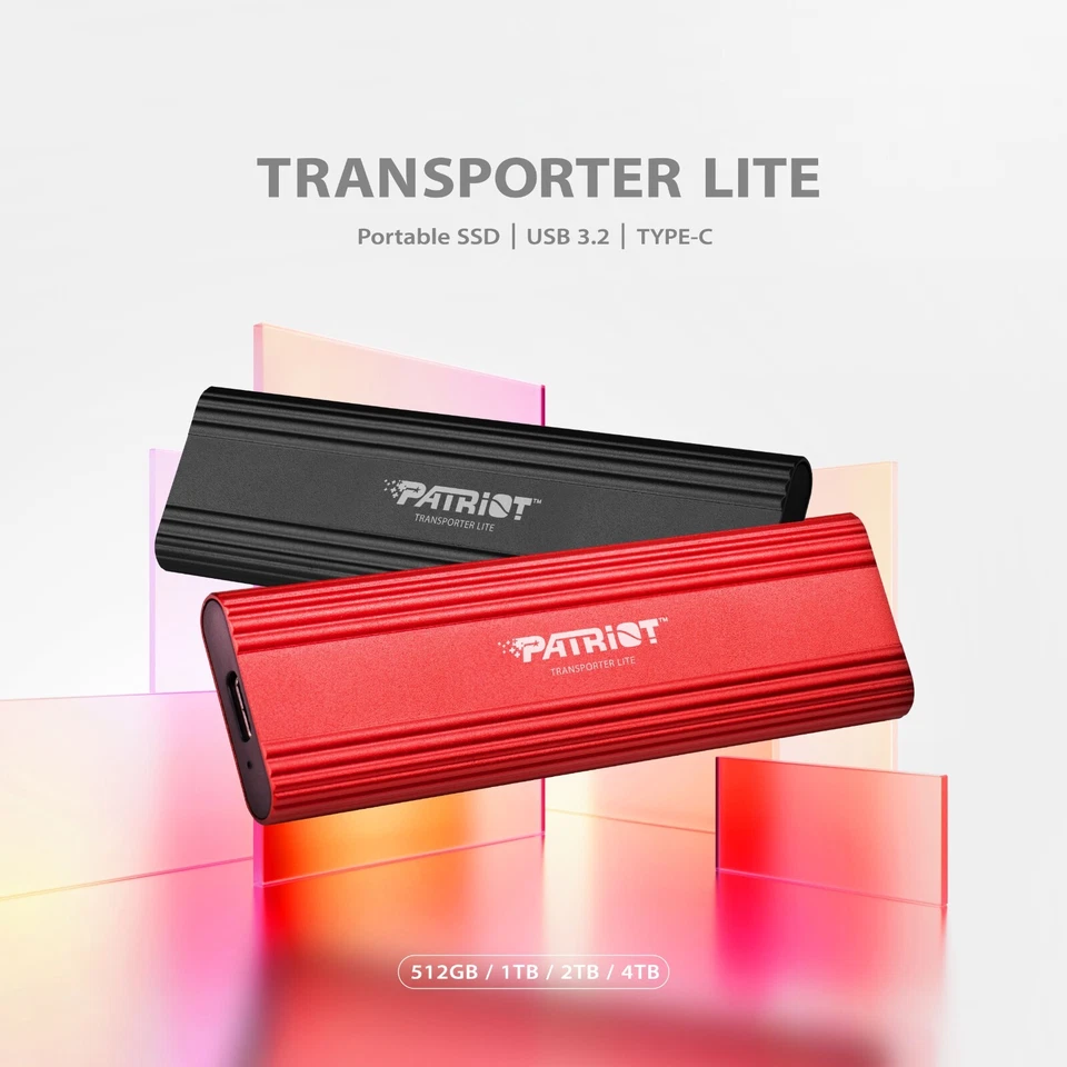 Patriot TLite 512G 1TB 2TB 4TB External Portable SSD USB 3.2 Type-C PC/MAC Lot - Image 1 of 4