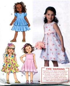 Cut Sewing Pattern Girls toddler Raised Waist Back Zipper Dress Size 2-4 (cut 4) - Picture 1 of 2