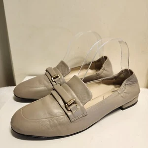Bruno Magli "Vinny" Taupe Luxe Leather Block Heels Loafers sz. 6.5/37 MSRP $395 - Picture 1 of 7