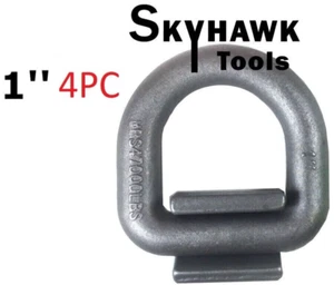 4 Pcs 1" Weld-On D-Ring Tow Anchor w/ Bracket for Tie Downs, Ropes, Chains - Picture 1 of 3