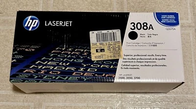 Genuine HP LaserJet Toner Q2670A 308A Black Printer Cartridge 3500 3550 3700 NEW - Image 1 of 3