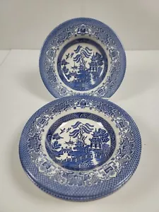 English Ironstone EIT ~ Blue Willow Rim Soup Bowl 8 7/8" ~ Set of 4 - Picture 1 of 9