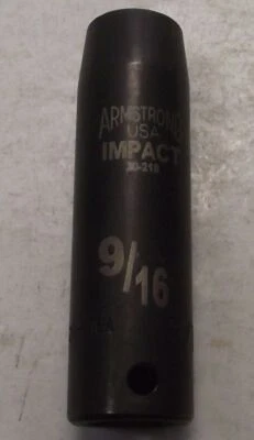 Enchufe de impacto profundo Armstrong 20-218 1/2" Drive 9/16" 6 puntos EE. UU. Foto 1 de 2