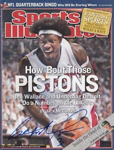 Detroit Pistons Ben Wallace Signed Autograph 2004 Sports Illustrated SI No Label