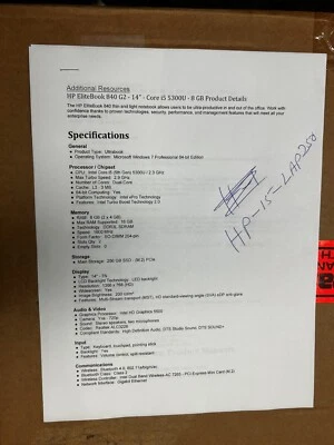 HP EliteBook 840 G2 14” Laptop PC Computer Core i5 8GB Windows 10 includes mouse - Image 1 of 4