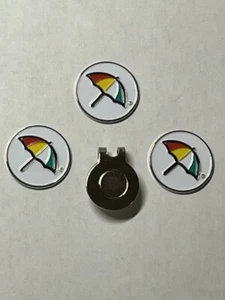 (3) Arnold Palmer Regenschirm 1" Münze Golf Marker mit Bonus Hut Clip - Qualität hergestellt - Bild 1 von 1