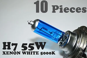 10x H7 12V 55W Xenon White 5000k Halogen Car Headlight Globes Bulbs WHOLESALE - Picture 1 of 6