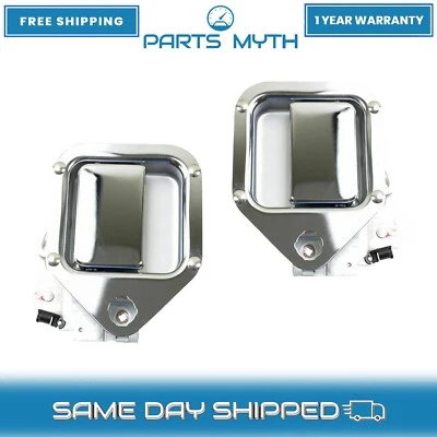 NUEVO Juego de manija de puerta exterior de metal frontal cromada laterales diestro y derecho para 81-06 Kenworth Foto 1 de 4