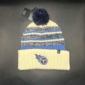 NFL Tennessee Titans Official Logo '47 Brand Beanie with Pom, One Size NWT - Picture 1 of 3