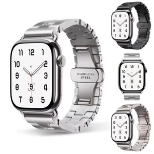 Satin Grand H Link Bracelet Band for Apple Watch 10 9 8 7 44/45/46/49mm Ultra 2 - Picture 1 of 14