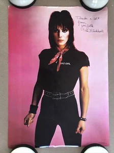 Vintage Original 1980s Joan Jett And Blackhearts Bad Girl Music Pinup Poster - Picture 1 of 8