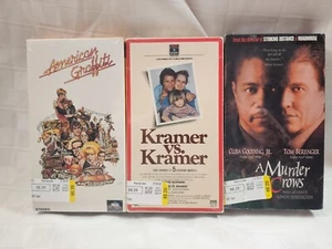 Three Sealed VHS Tapes AMERICAN GRAFFITI Kramer Vs Kramer MURDER OF CROWS New - Picture 1 of 4