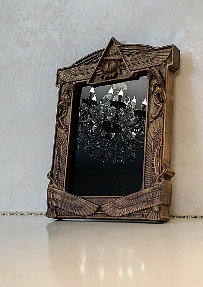 Scrying mirror Wall mirror décor Natural wood - Image 1 of 4