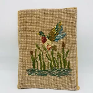 Vintage Ente Nadelspitze Szene Jagd Saison Kunstwerk Folk Sumpf Szene Höhle - Bild 1 von 11