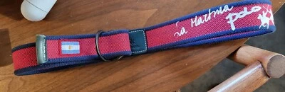 NWOT La Martina Belt Argentina Polo Canvas Woven Red Blue Golf Belt Adjustable  - Image 1 of 4