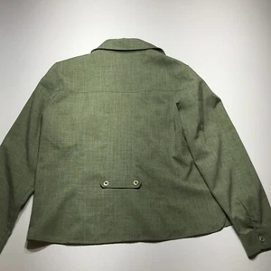 Sag Harbor Dress Shirt Womens Size 14 Green w/ Shoulder Padding Button Down - Picture 1 of 13