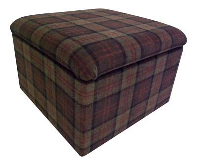 Storage Box /  Handy Box - Large Size - 20 x 20 x 14" Lana Green Tartan - Image 1 of 3