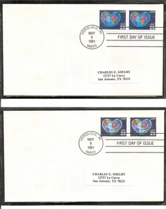 US SC # 2535-2536 Love FDC. Uncacheted - Picture 1 of 1