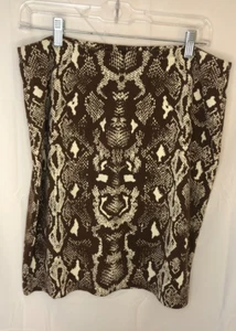 Neu J McLaughlin Rock knielang braun creme Schlangenmuster Gr. 6 Viskose Stretch - Bild 1 von 4