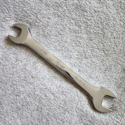 11/16” x 3/4” SK TOOLS 86422 SAE Open End Wrench Full Polished USA Made - Image 1 of 2
