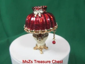 MONET "RED VICTORIAN LAMP" Collectible Enamel Keepsake Trinket Box  * wGift Box* - Picture 1 of 6