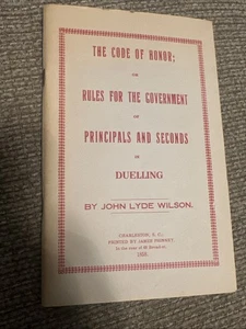 1959 The Code of Honor Rules Government Principals Seconds Duelling Wilson book - Bild 1 von 6