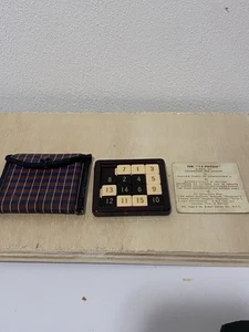 Vtg 15 Puzzle Slide Game w/Case, Rudolf & Steiner Co NYC, Plaid Snap Pouch, USA  - Picture 1 of 6