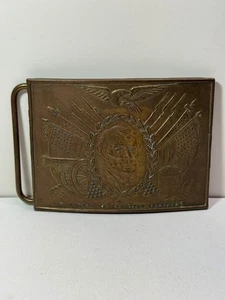 PRESIDENT ABRAHAM LINCOLN THE OFFICIAL FUNERAL VINTAGE BRASS BELT BUCKLE. - Picture 1 of 7